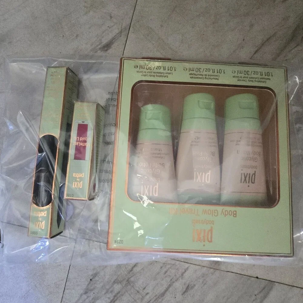 Pixi By Petra Beauty Set: Body Glow Travel Kit Endless Brow Gel Pen & Shea Butte